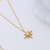 Collar sencillo de estilo europeo y americano con colgante de arroz y estrella Bamang, joyería de acero de titanio y estilo frío.