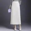Nueva Falda Midi de Otoño 2026 para Mujer, Elegante Falda Recta de Cintura Elástica de Longitud Media