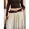 Cinturón de Gamuza Marrón para Mujer Estilo Nuevo Primavera 2026 para Combinar con Vestidos, Cinturón Decorativo de Nicho para Jeans, Accesorio para la Cintura