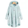 Amazon ebay2025 Invierno Nueva Moda Mujer Europeo y Americano Botón Felpa Top Irregular Tendencia Marca Color Sólido Abrigo