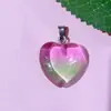 Venta caliente transfronteriza amor 20mm colgante piedra de cristal natural forma de corazón corazón de melocotón collar accesorios de joyería hechos a mano diy