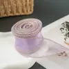 Cinta de Hilo Cola de Pez con Borde Dorado Rollo de 4 cm Accesorios para Cajas de Regalo Cinta Decorativa para Empaque de Flores Accesorios para Accesorios de Peinado DIY Cinta de Tejido