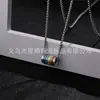 Colar Cruz Masculino Aço Inoxidável Pingente Anel Redondo Estilo Europeu Simples Moderno Individual Versátil Joias Atacado