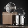 Cubo de hielo de acero inoxidable con asa de doble alambre, cubo de hielo práctico de acero inoxidable de doble capa con aislamiento para hielo, cubo de hielo para hotel, cubitera para champán