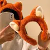 Lavado Facial de Otoño e Invierno Pasador para el Cabello Accesorios para la Cabeza Parque de Atracciones Foto Zorro de Dibujos Animados Lindo Diadema de Felpa Diadema Femenina