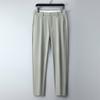 Verano Nuevo Pantalón Casual de Seda de Morera con Sensación de Hielo Cremallera YKK Pantalón de Hombre Ajustado Recto Negocios Elástico