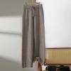 Pantalones de Pierna Ancha de Lana Engrosada Nuevos Otoño e Invierno 2024 para Mujer Pantalones Largos de Punto de Cintura Alta Hasta el Suelo Pantalones de Lana Cachemir