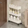 Prateleira de Armazenamento Traseira para Porta de Banheiro Vão do Banheiro Carrinho Pequeno Ultrafino Vão do Vaso Sanitário Muito Estreito Armário de Armazenamento de Chão Multicamadas
