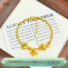 Pulsera Colgante con Forma de Corazón Chapado en Oro Plata Pura 999 Estilo Ins Pulsera Terminada de Moda con Cuentas Redondas Doradas Accesorios DIY