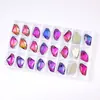 K9 Boutique Hacha Vidrio de Color Cristal Planos Fondo Cosidos a Mano Diamante Agujero Doble Borde Invertido Hebilla Plana Bolsa para Zapatos DIY Vestido de Novia Joyería de Diamante