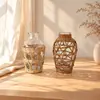 Vaso de Vidro Tecido à Mão de Palha Transfronteiriço Multi-especificação para Sala de Estar em Casa Vaso para Flores Artificiais Garrafa Decorativa Transparente Fashionável para Quarto