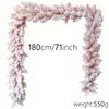Meimei Série Natalina Transfronteiriça Rosa Pvc Flocado Rattan DIY Shopping Center Lareira Porta da Frente Pendente de Porta Decoração de Casa