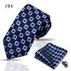 Corbata de alta gama para negocios, pañuelo de bolsillo, 3 piezas, regalo para hombre, vestido de boda, corbata de poliéster de seda, corbata de traje