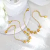 Lele Jewelry Flor de Aço Inoxidável Crisântemo Margarida Pequena Produto Banhado a Ouro 18K Pulseira Design de Nicho de Alto Padrão Joia de Mão