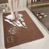 Alfombra de Piso Estilo Simple con Bucle de Seda Hueco, Alfombra Antideslizante para Baño, Alfombrilla para Pies de Ducha, Entrada a Prueba de Polvo, Resistente a la Suciedad, Resistente al Desgaste
