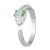 Moda Europea y Americana Anillo de Serpiente Microincrustado de Circonita Personalidad Nicho Estilo Frío Sentido del Diseño Anillo de Dedo Joyería para Mujeres