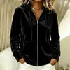 Roupas femininas transfronteiriças 2026 Moda europeia e americana outono e inverno novo moletom casual para o dia a dia com cordão, capuz, zíper e mangas compridas