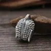 Atacado S925 prata esterlina jóias vintage tailandês prata artesanal esculpida mal coração em forma de corrente pingente colar masculino