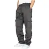 2023 nuevo transfronterizo nuevo pantalones deportivos casuales forro polar tobillo atado multibolsillos encaje sueltos para hombre overoles