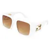 Marco Blanco Clásico Retro Moderno Gafas de Sol Polarizadas Unisex Gafas de Moda con Temperamento 206 Tb122