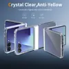 Capa de Celular Transparente Samsung Z Flip8 Transfronteiriça com Tampa Lateral, Dobrável para Cima e para Baixo, Capa Protetora Dois em Um Anti-Queda para Flip7