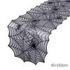 Runner de Mesa y Mantel de Halloween Europeos y Americanos Traje Combinado Mantel de Encaje Negro Telaraña Mantel Runner de Mesa Mantel para Chimenea en stock