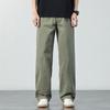 Pantalones Casuales de Algodón Estilo Japonés Haozhi para Hombre Verano 2025 Sueltos Versátiles Simples de Color Sólido Rectos Largos