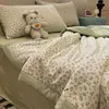 Conjunto de Colcha de Verão Refrescante com Estampa de Desenho Animado, Conjunto de Quatro Peças para Crianças, Colcha de Verão para Dormitório de Estudante, Solteiro, Lavável à Máquina, Núcleo de Colcha com Ar Condicionado