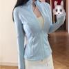 Chaqueta Definida de Cuello Alto con Soporte para Fitness y Yoga, Ajuste Slim, Top Casual Elástico para Mujer