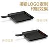 Plato de melamina A5 red social tienda de barbacoa plato de cadena frita bandeja rectangular de plástico negro plato de barbacoa imitación porcelana comercial