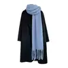 Cachecol de Lã Mohair Liso para Outono e Inverno para Mulheres, Estilo Coreano, Moderno, Versátil, Engrossado, Quente, Cachecol com Franjas, Xale para Mulheres, Atacado