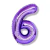 Globos de números morados versión americana de 32 pulgadas 0-9 globos metálicos de números medianos para fiesta de cumpleaños y decoración navideña