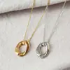 Colar Oval Minimalista Vazado para Mulheres, Moderno e Elegante, Design de Nicho Sofisticado, Estilo Exquisito e Descolado Corrente para Clavícula