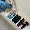 Versão Coreana de 2026 dos Novos Sapatos Mary Jane Quadrados com Salto Grosso, Estilo Retro Francês com Uma Tira Única e Salto Médio