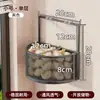 Estante de almacenamiento para cocina, para uso doméstico, para artículos de cocina cotidianos, especias, cebollas, jengibre y ajo, multicapa, diseño de montaje en pared sin perforación