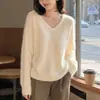 Suéter de lã escovada com gola redonda estilo casual feminino outono inverno novo macio solto cor sólida gola alta suéter base de tricô feminino