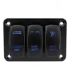 Conjunto de Painel Multifuncional com Interruptor Basculante de 2/3 Posições 12-24V Painel de Interruptores para Modificação de Iate Carro RV