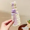Faixa de Cabelo Infantil de Aba Larga com Velcro Mágico, Organizador de Cabelo Fofo para Franja com Borda de Renda, Acessório de Cabelo para Bebê