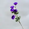Nueva simulación rosa té guía de boda accesorios de fotografía de flores fila de flores 6 ciruelo té flor falsa flor de seda fábrica venta al por mayor