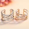 Anillo de Amor con Envoltura de Línea Suave Yihua Anillo Brillante Fantasía para la Punta del Dedo Anillo de Doble Capa Anillo de Interconexión Laminada