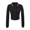 Sudadera de Moda Ajustada con Cuello Polo y Manga Larga para Mujer, Moda Versátil, Pantalones de Pierna Ancha de Tiro Alto Hasta el Suelo, Conjunto Casual