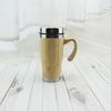 Taza de concha de bambú china, taza de agua de bambú, taza recta, taza de vacío portátil de doble capa, taza de agua de concha de bambú de acero inoxidable al por mayor.