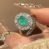 Nuevo Conjunto de Joyería de Huayoumei, Anillo, Pendientes, Collar, Esmeralda Paraíba Simulada, Estilo de Moda para Mujer