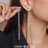 Nuevos pendientes largos con diamantes de imitación y geometría geométrica, con personalidad y temperamento exagerado, pendientes con borlas de diamantes, pendientes que combinan con todo para mujer.