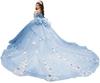 Vestido de Noiva de Renda Off-shoulder com Cauda Vestido de Festa de Aniversário Cerimônia Adulto Vestido de Princesa Vestido Floral Tridimensional