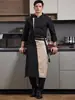 Ropa de Trabajo para Chef de Hotel y Restaurante para Hombres y Mujeres, Uniformes de Cocina de Catering de Manga Larga, Ropa de Otoño e Invierno, Color Sólido con Estampado de Logo