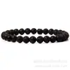 Venta Caliente Transfronteriza de Amazon 6mm Piedra Cruda Natural Piedra Semipreciosa Cuentas Pulsera Elástica Pulsera para Hombres y Mujeres Joyería al por Mayor