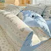 Conjunto de Roupa de Cama de Algodão Integral de Quatro Peças, Algodão Puro Novo Estilo 2026, Roupa de Cama Fresca e Simples, Lençol, Capa de Edredom, Conjunto de Três Peças, Adequado para Todas as Estações