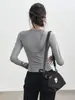 Novedad Otoño e Invierno Ropa Deportiva de Manga Larga Cuello Redondo Secado Rápido para Correr Entrenamiento Fitness Pilates Camisetas de Yoga para Mujer