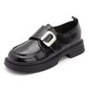 Mocasines de Piel Genuina para Mujer 2026 Punta Redonda Negros Estilo Chanel Zapatos de una Sola Pieza Zapatos Pequeños de Cuero Estilo JK Japonés para Mujer Nuevos Zapatos de Mujer para Primavera